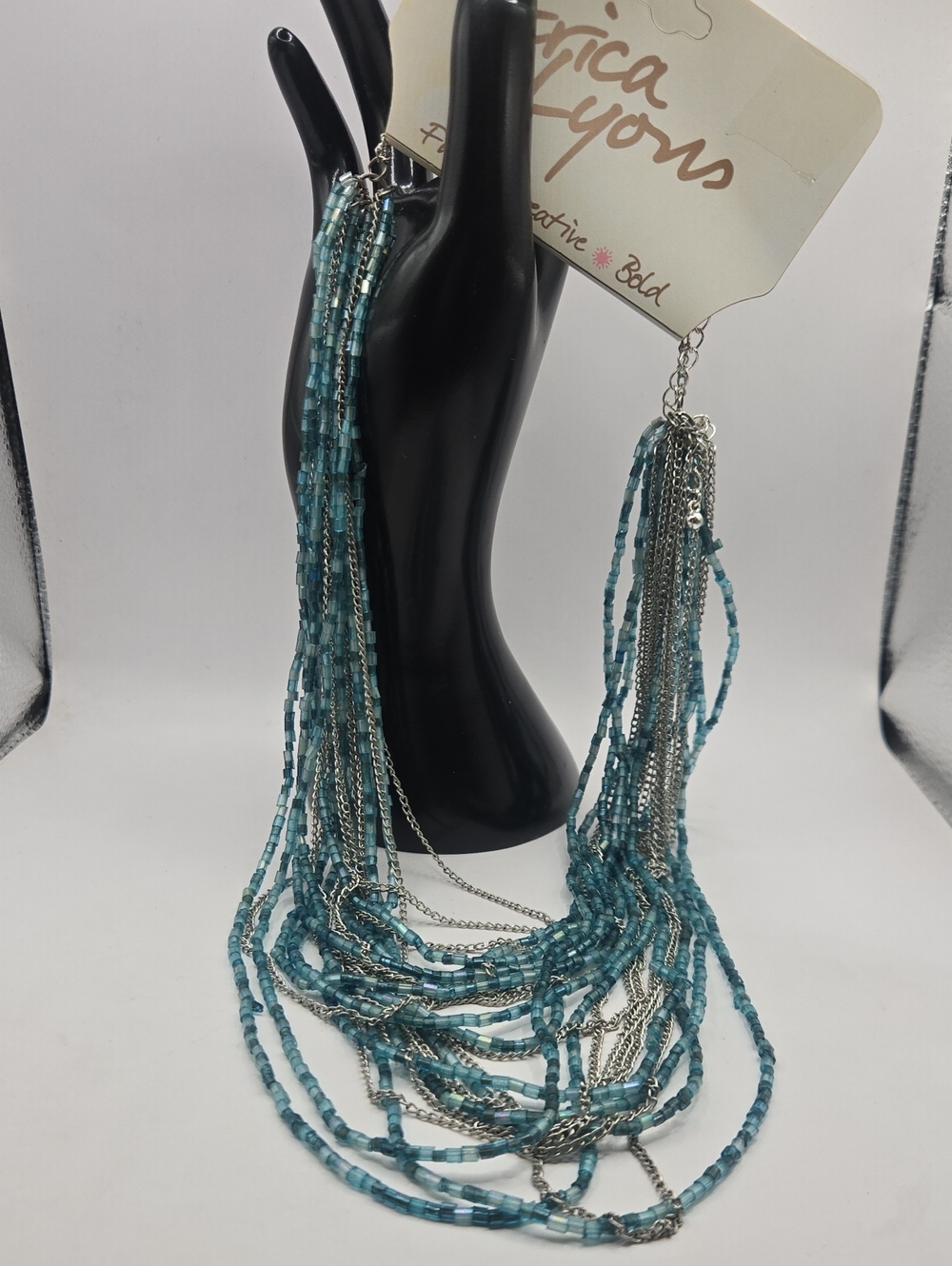 NEW Erica Lyons Layered Turquoise Beaded Multi-Strand Necklace